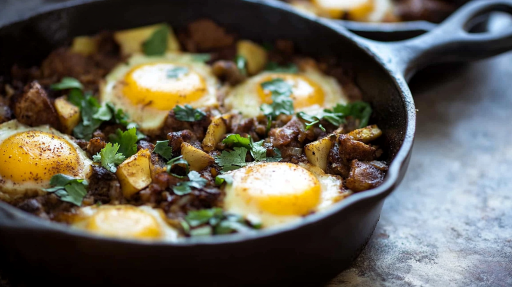 Ground beef and eggs