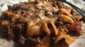 egg noodles and ground beef into a Southwestern-inspired dish