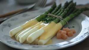 How do Germans prepare white asparagus
