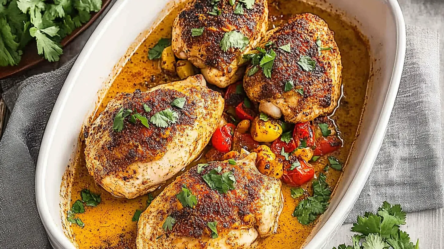 Baked Cajun Stuffed Chicken in Sauce