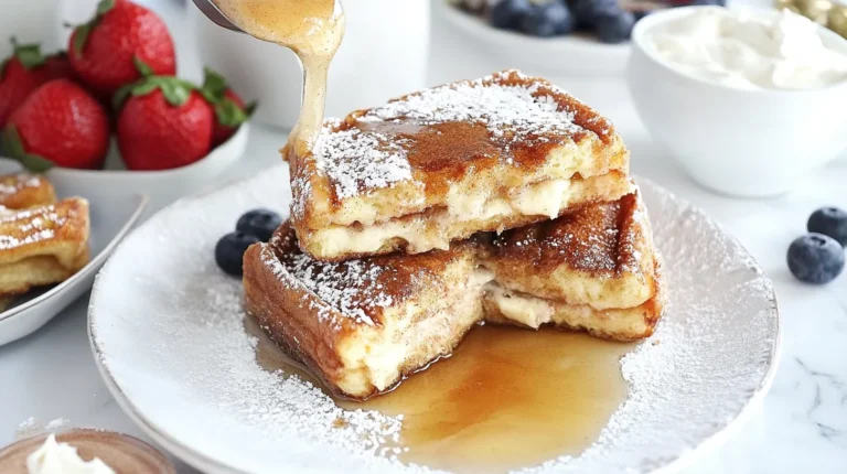 Drizzling Syrup Over Churro French Toast