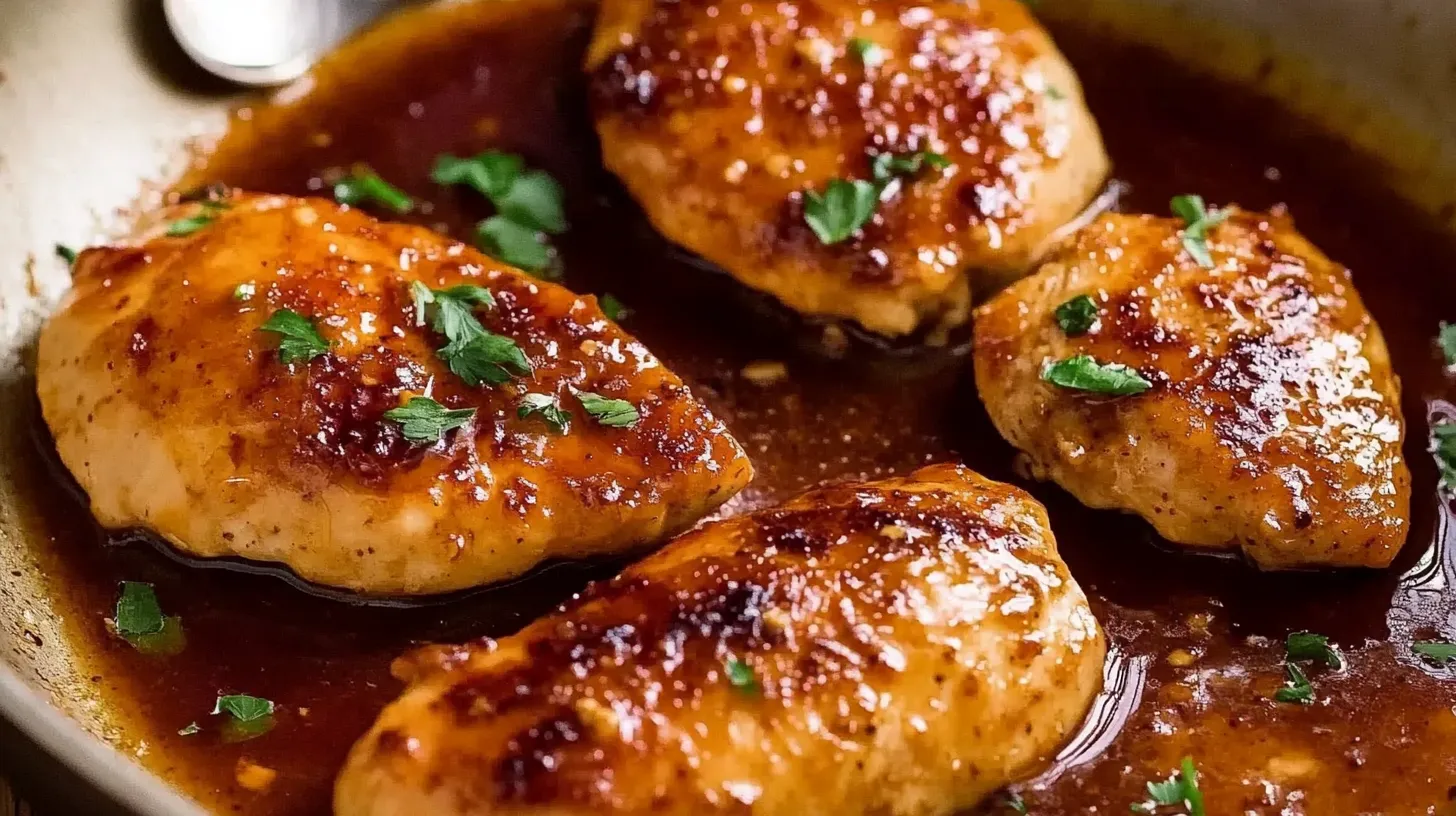 Glazed Chicken Medallions in a Skillet