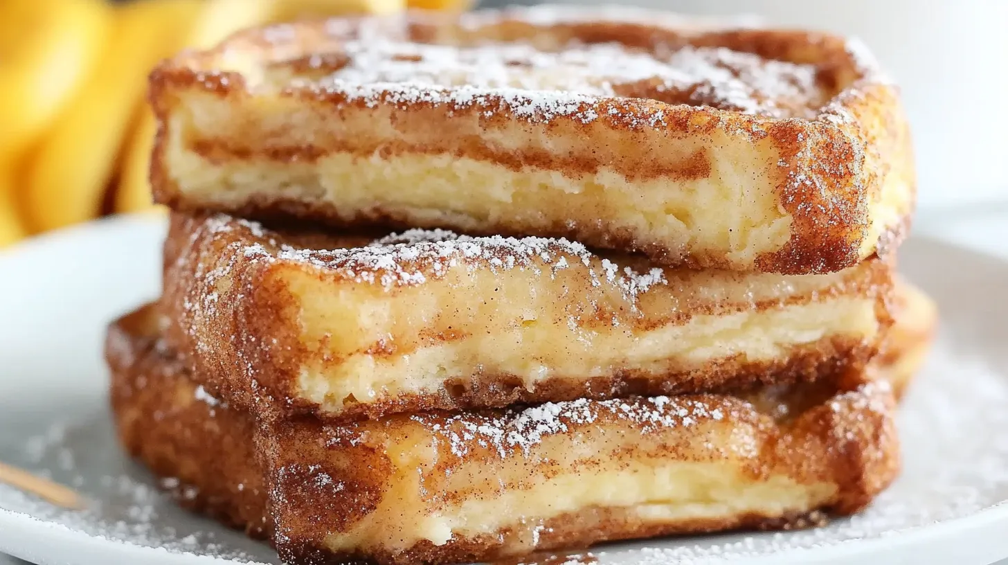 Golden & Crispy Churro Stuffed French Toast