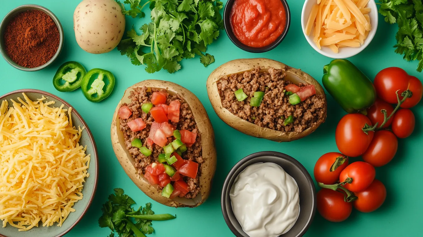 Taco Stuffed Baked Potatoes Ingredients