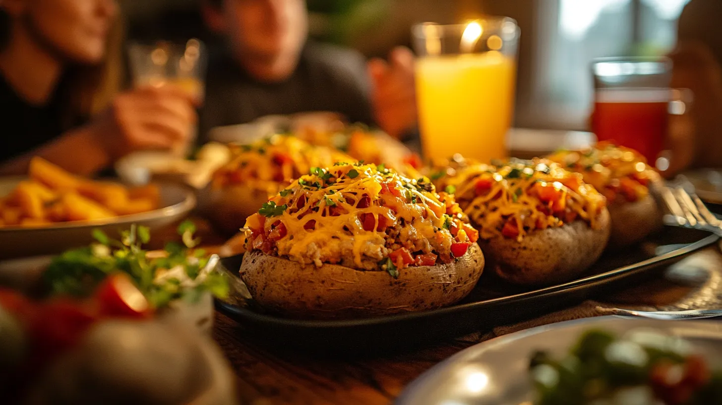 taco-baked-potatoes-family-dinner-table