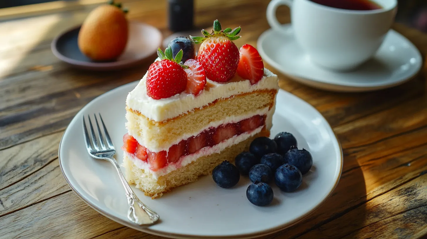 Tropical Serving Style for Strawberry Coconut Cake