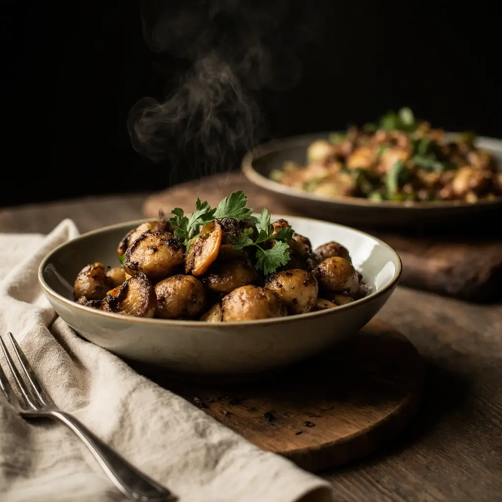 air fryer mushrooms recipe garlic butter quick 10-minute side