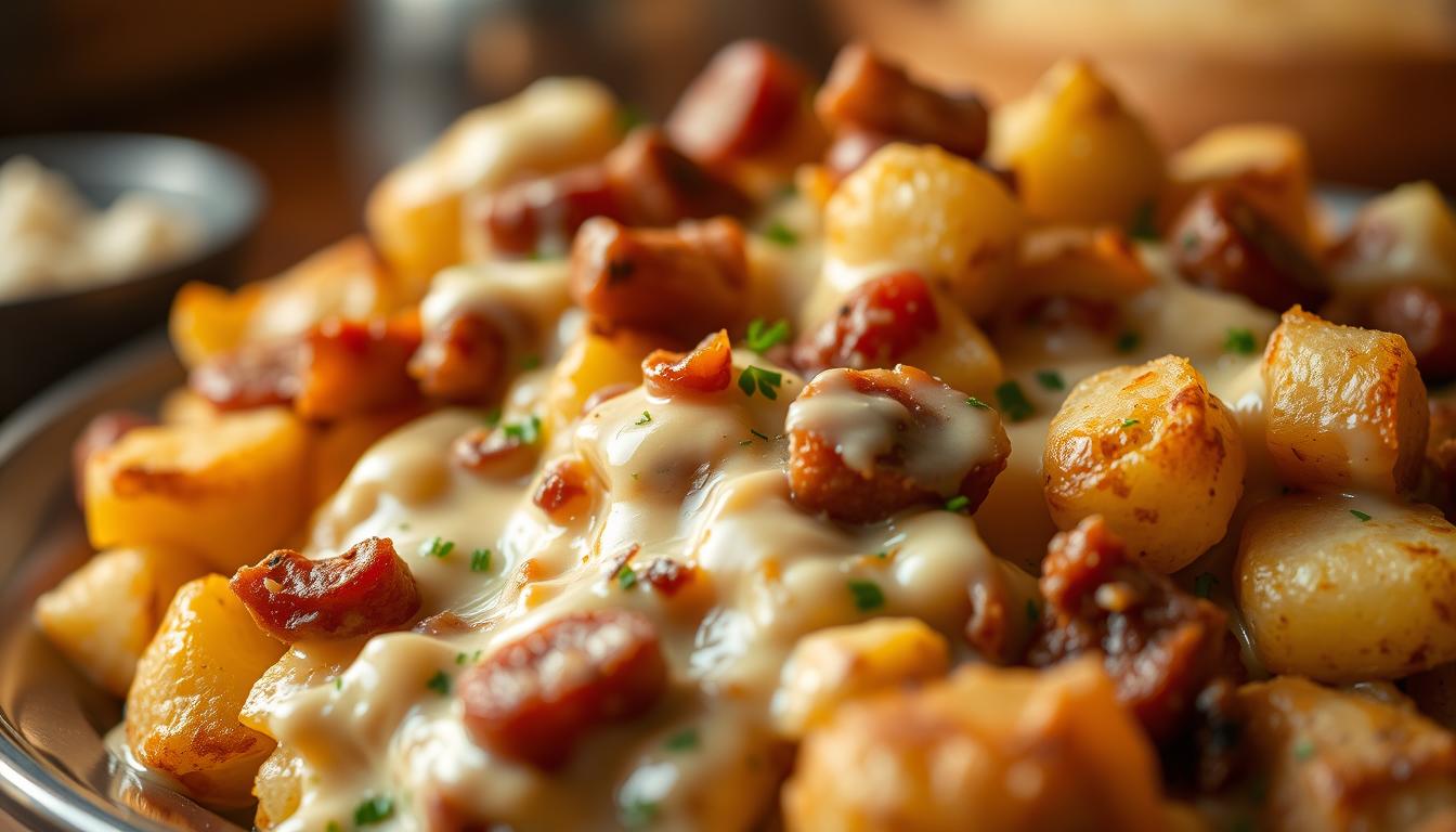 Cheesy Ranch Potatoes and Smoked Sausage