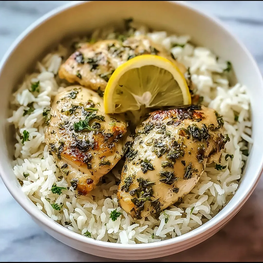 Slow Cooker Lemon Herb Chicken and Rice
